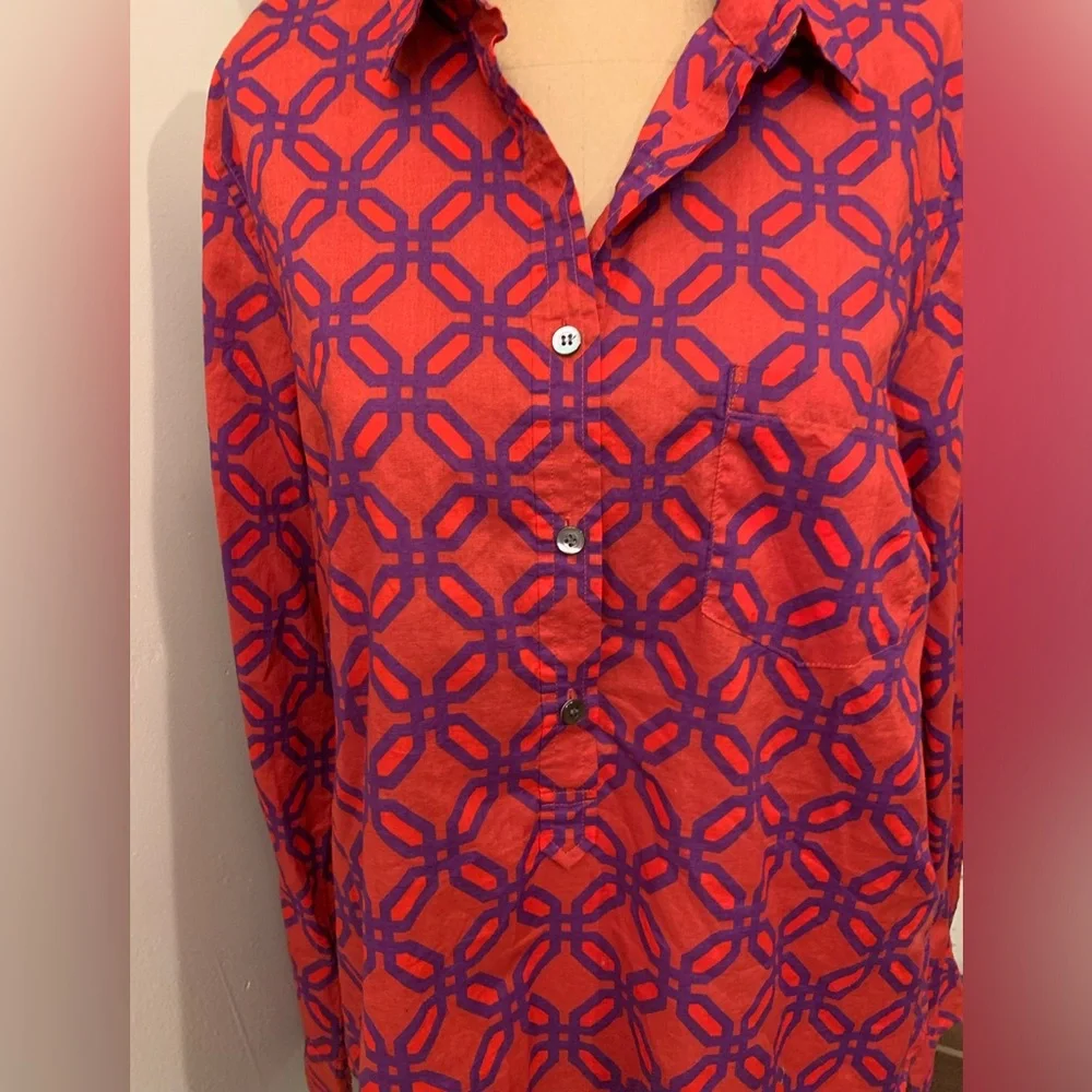 J Crew Bottom Down Cotton Shirt Size 12